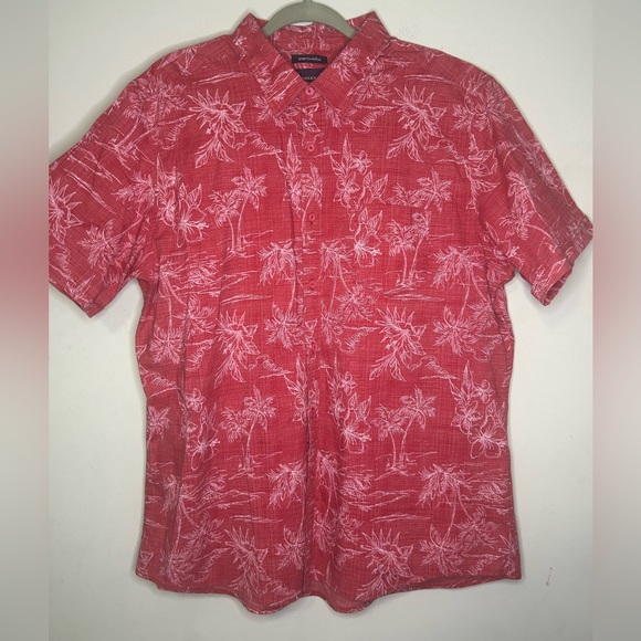 Saddlebred Other - Saddlebred Red and White Floral Hawaiian Button Down Shirt. Men’s XXL.
